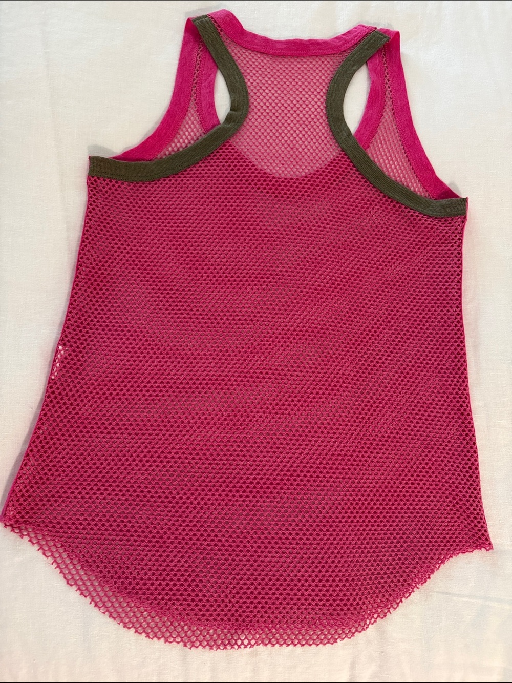 Zadig & Voltaire Hot Pink Mesh Fishnet  Tank  sz S - Picture 2 of 9